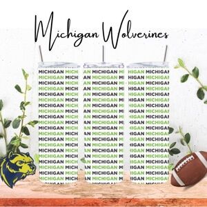 Go Blue Michigan Wolverines 20oz Skinny Tumbler
